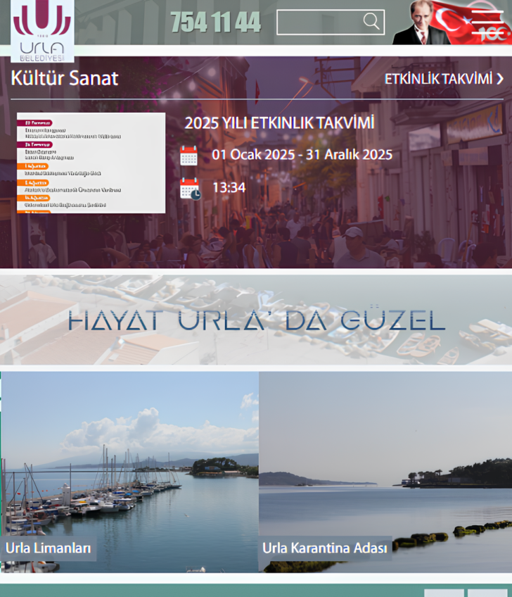 Urla Belediyesi için hazırlanan kurumsal web sitesi projesi